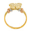 22K Multi Tone Gold Ring W/ Butterfly Accent & Textured Bead Balls - Virani Jewelers