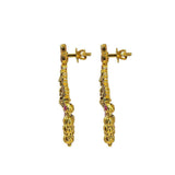 22K Yellow Gold Set Necklace & Earrings W/ Rubies & Emeralds on Laxmi Eyelet Pendant & Engraved Mango Accents - Virani Jewelers | 22K Yellow Gold Set Necklace & Earrings W/ Rubies & Emeralds on Laxmi Eyelet Pendant &...