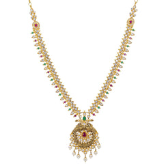 22K Gold & Gemstone Esha Laxmi Necklace - Virani Jewelers