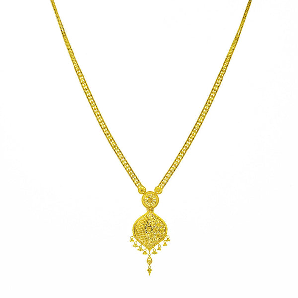 An image of the Sophia Beaded 22K Gold necklace from Virani Jewelers. | Look stunning for any and every occasion with this show-stopping 22K gold necklace set from Viran...
