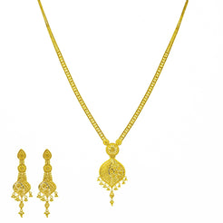 An image of the Sophia Beaded 22K gold necklace set from Virani Jewelers.