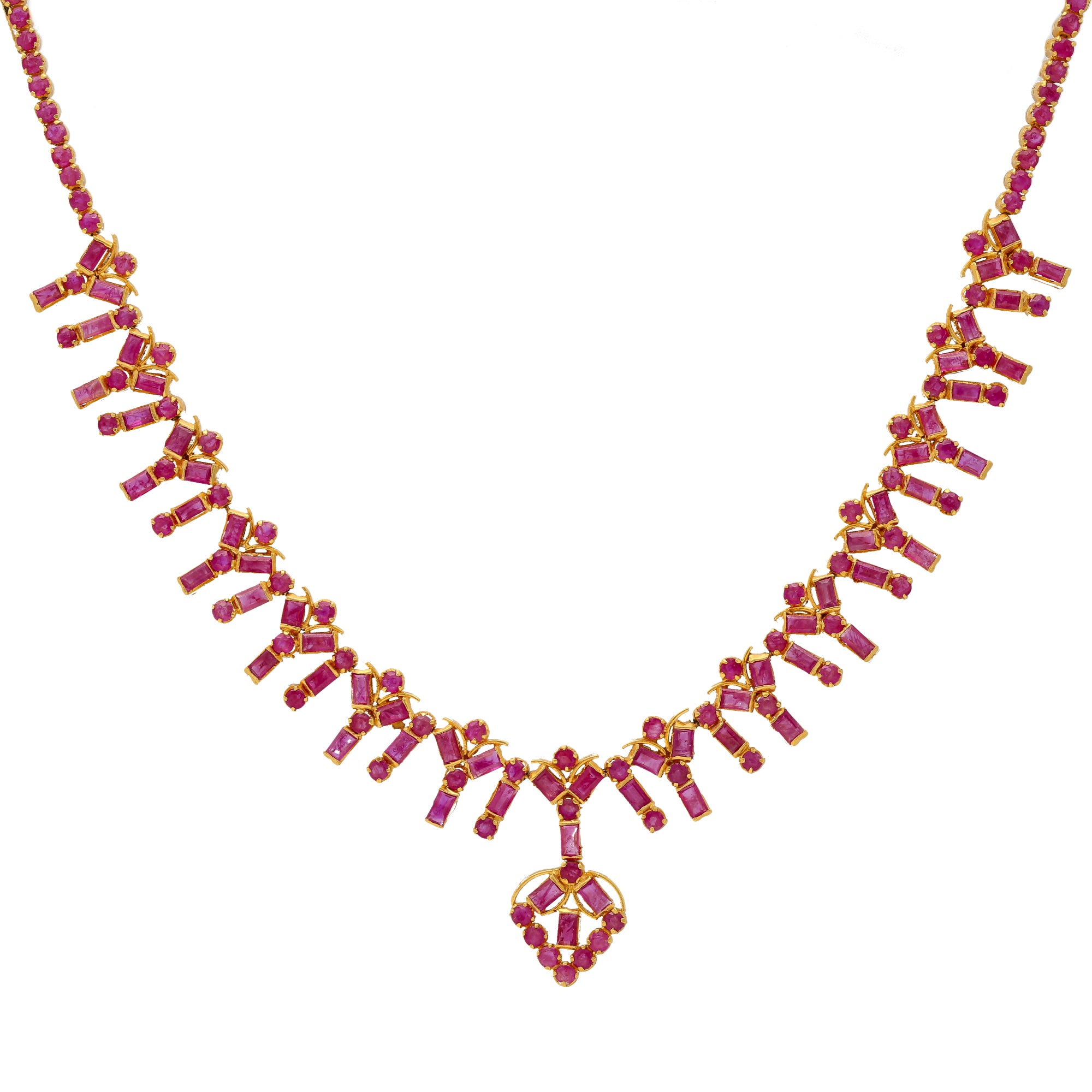 22k gold ruby necklace set shop