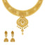 22K Yellow Gold Filigree Necklace w/ Jhumka Set - Virani Jewelers