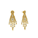 22K Yellow Gold Necklace with Temple shaped Earrings Set - Virani Jewelers | 


Class and elegance are what this dainty gold necklace exudes! Wear this V-Shape patterned 22K ...