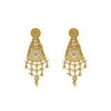 22K Yellow Gold Necklace with Temple shaped Earrings Set - Virani Jewelers | 


Class and elegance are what this dainty gold necklace exudes! Wear this V-Shape patterned 22K ...