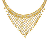 22K Yellow Gold Necklace with Temple shaped Earrings Set - Virani Jewelers | 


Class and elegance are what this dainty gold necklace exudes! Wear this V-Shape patterned 22K ...