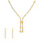 An image of a 22K gold jewelry set featuring a necklace and matching earrings crafted by Virani Jewelers