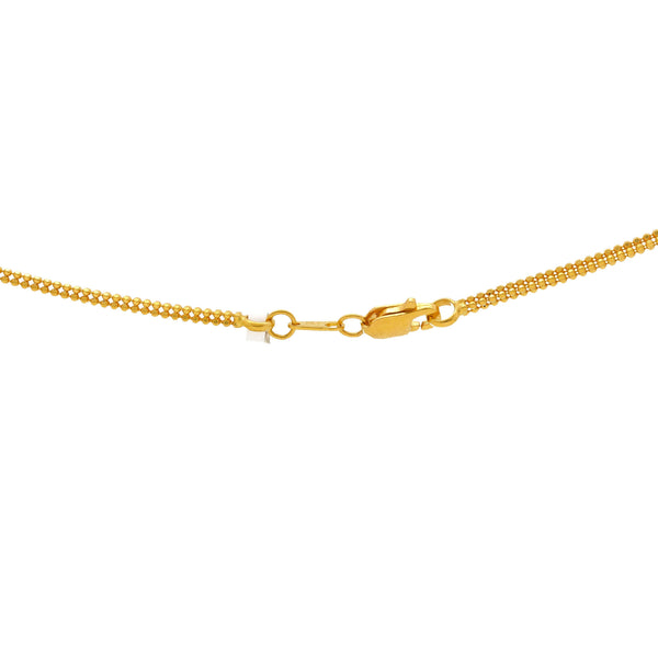 An image showing the lobster claw clasp on the 22K gold tassel necklace from Virani Jewelers. | Add some elegance to your daily attire with this beautiful 22K gold necklace set from Virani Jewe...