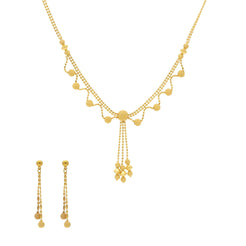22K Yellow Gold Elegant Singapore set with Earrings - Virani Jewelers