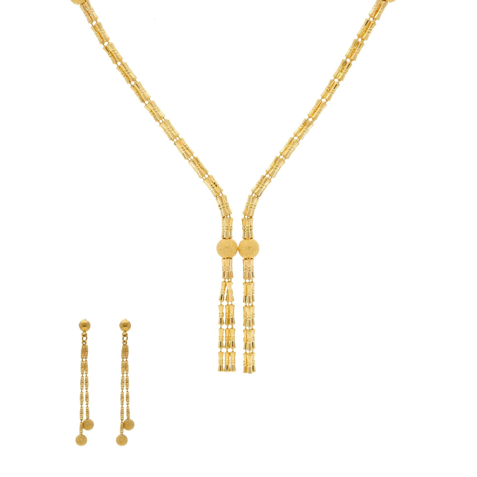 22K Yellow Gold Singapore set with Earrings Virani Jewelers