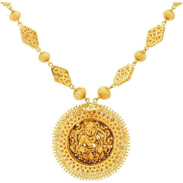 22K Gold Priya Temple Necklace - Virani Jewelers | 
The 22K Gold Priya Temple Necklace from Virani Jewelers looks great with cultural and casual att...