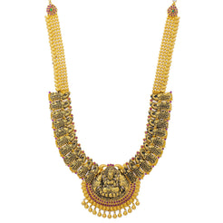 22K Gold Laxmi Temple Necklace - Virani Jewelers