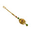 22K Yellow Gold Tikka W/ Ruby, Emerald & Kundan on Rounded Shield Design - Virani Jewelers