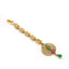 22K Yellow Gold Tikka W/ Rubies, Emeralds, CZ Gems & Ornate Peacock Pendant - Virani Jewelers