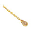 22K Yellow Gold Tikka W/ Rubies, CZ & Drop Pear Pendant - Virani Jewelers