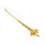 22K Multi Tone Gold Tikka W/ Hand Painted Designs, Pear & Hanging Gold Ball Accents - Virani Jewelers