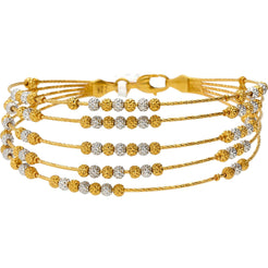 22K Multitone Gold Beaded Layers Bangle - Virani Jewelers