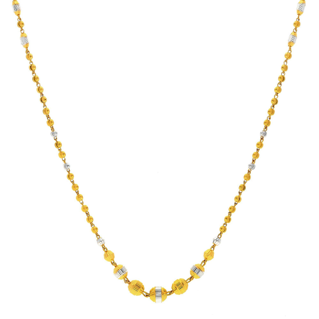 An image of the beading on the 22K Indian gold chain from Virani Jewelers. | Add flair and elegance to your wardrobe with a Multi Tone 22K gold necklace from Virani Jewelers!...