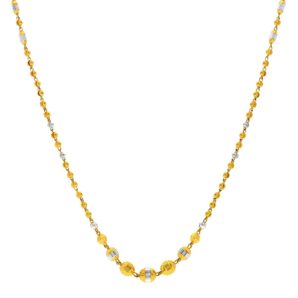 An image of the beading on the 22K Indian gold chain from Virani Jewelers. | Add flair and elegance to your wardrobe with a Multi Tone 22K gold necklace from Virani Jewelers!...
