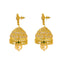 22K Yellow Gold Uncut Diamond Jhumki Earrings W/ Emeralds, Pearls & Flower Details - Virani Jewelers