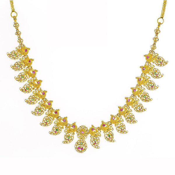 22K Yellow Gold Uncut Diamond Mango Necklace W/ 6.92ct Uncut Diamonds, Rubies & Emeralds - Virani Jewelers | 22K Yellow Gold Uncut Diamond Mango Necklace W/ 6.92ct Uncut Diamonds, Rubies & Emeralds for ...