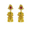 22K Yellow Gold Uncut Diamond Laxmi Necklace & Earrings Set W/ 14.15 ct Uncut Diamonds, Emeralds & Rubies - Virani Jewelers