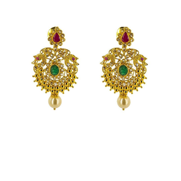 22K Yellow Gold Uncut Diamond Necklace & Earrings Mango Set W/ 21.9ct Uncut Diamonds, Emeralds, Rubies & Pearls - Virani Jewelers |  22K Yellow Gold Uncut Diamond Necklace & Earrings Mango Set W/ 21.9ct Uncut Diamonds, Emeral...