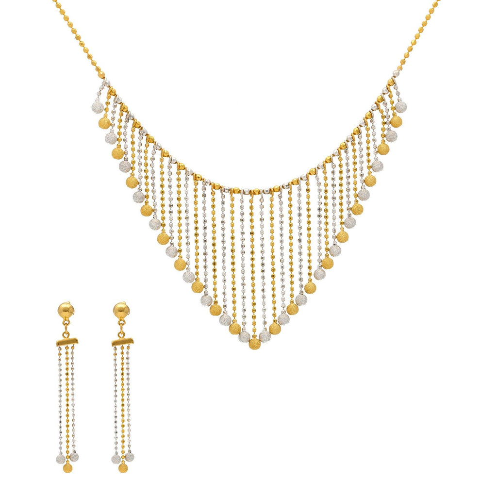 22K Gold Yellow & White Gold Chandelier Jewelry Set - Virani Jewelers | 
The 22K Yellow and White Gold Chandelier jewelry Set from Virani Jewelers is pure luxury. This s...