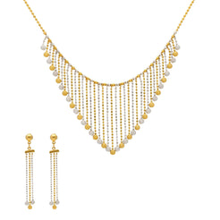 22K Gold Yellow & White Gold Chandelier Jewelry Set - Virani Jewelers