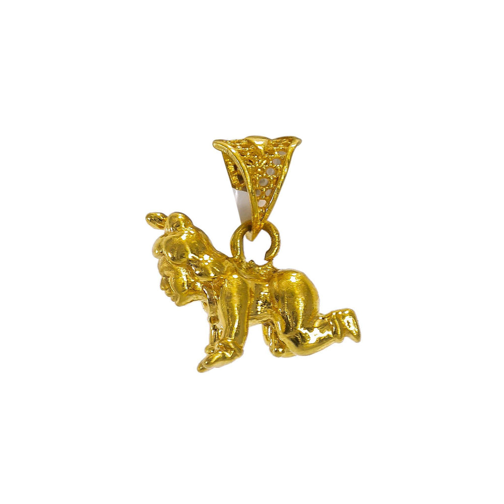 22K Yellow Gold "Bala Gopal Krishna" Pendant W/ Faceted Depiction - Virani Jewelers | Transform your simple gold chain with personal and meaningful touches of gold such as this 22K ye...