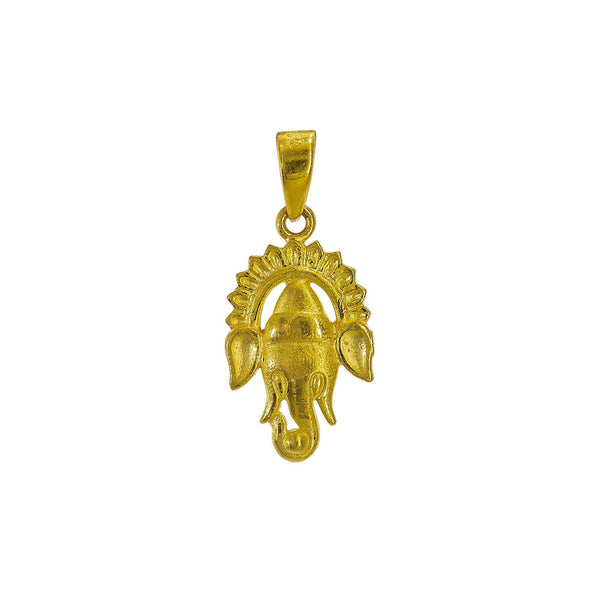 22K Yellow Gold "Ganapathi" Pendant - Virani Jewelers | Transform your simple gold chain with personal and meaningful touches of gold such as this 22K ye...