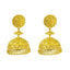 22K Yellow Gold Jhumki Earrings W/ Butta, Hanging Gold Balls & Floral Details - Virani Jewelers