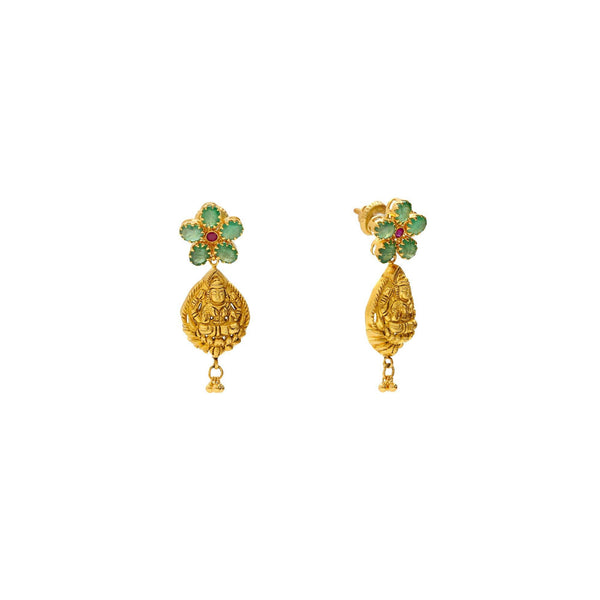 22K Gold & Gemstone Jaded Temple Set - Virani Jewelers | 
The 22K Gold & Gemstone Jaded Temple Set from Virani Jewelers will bring an air of sophistic...