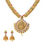 22K Gold & Gemstone Jeweled Medallion Temple Set - Virani Jewelers