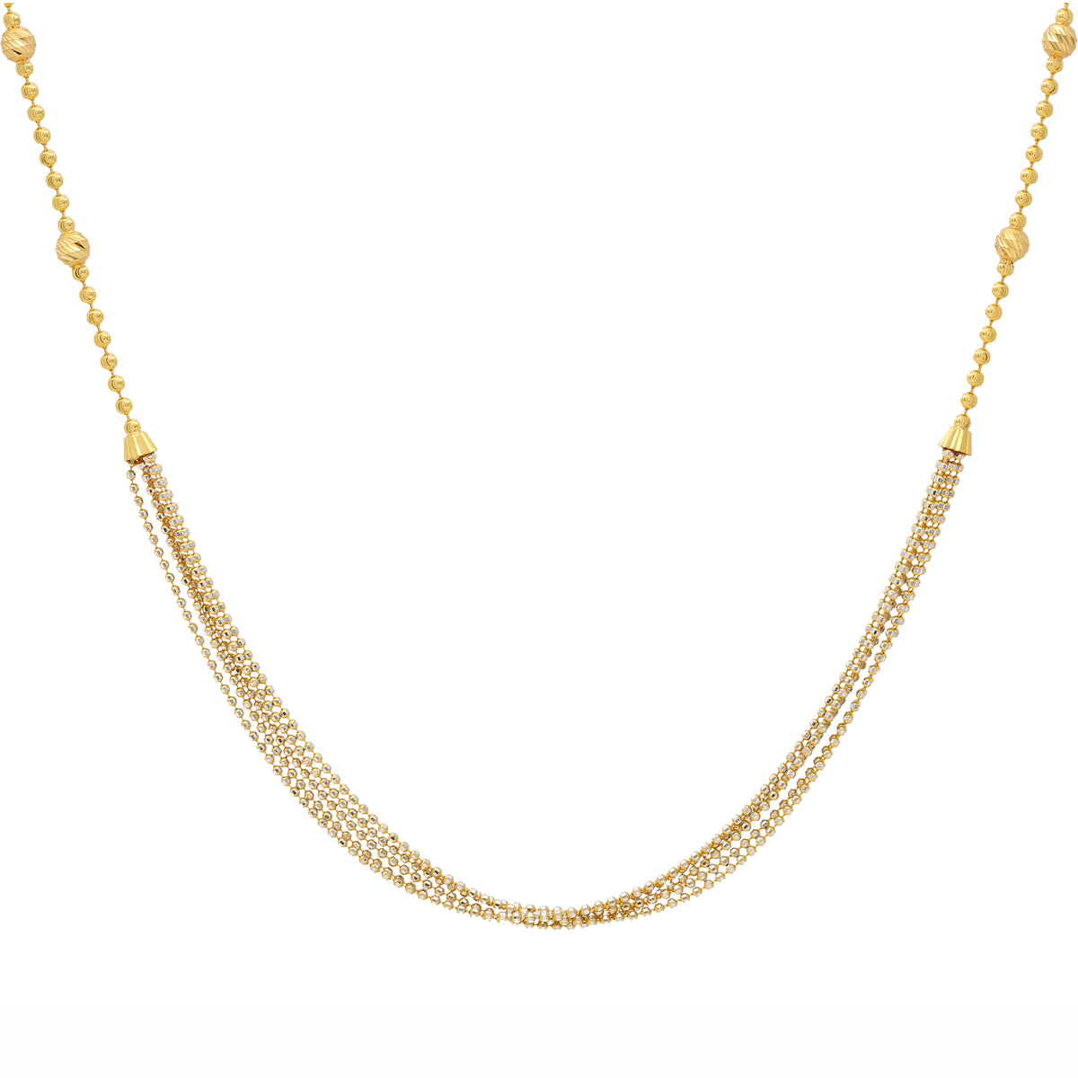22K Multi-Tone Gold Beaded Layer Chain (11.8 grams) – Virani Jewelers