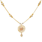 22K Multi-Tone Gold Beaded Pendant Chain (13.4gm) | 
The lovely beaded details added to this 22k Indian gold pendant chain bring a modern appeal to t...