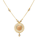 22K Multi-Tone Gold Beaded Pendant Chain (14.8gm) | 
The regal regal style of this minimal 22k Indian gold beaded pendant chain will bring an allurin...
