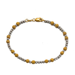 22K Multi Tone Gold Bracelet W/ Detailed Gold Ball Beads - Virani Jewelers