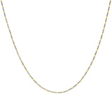 22K Multi Tone Gold Chain For Kids W/ Rounded Bugle Beads - Virani Jewelers | 22K Multi Tone Gold Chain For Kids W/ Rounded Bugle Beads. This elegant 22K multi tone gold chain...