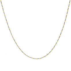22K Multi Tone Gold Chain For Kids W/ Rounded Bugle Beads - Virani Jewelers