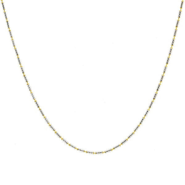 22K Multi Tone Gold Chain For Kids W/ Rounded Bugle Beads - Virani Jewelers | 22K Multi Tone Gold Chain For Kids W/ Rounded Bugle Beads. This elegant 22K multi tone gold chain...