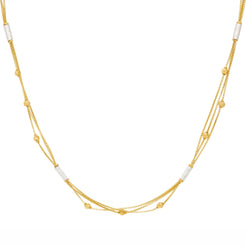 22K Multi-Tone Gold Saloni Layered Chain (14.9 grams)