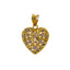 22K Multi Tone Gold Heart Pendant W/ Floral Decals - Virani Jewelers