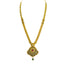 22K Yellow Gold Antique Necklace & Earrings Set W/ Ruby, CZ & Large Fan Pendants on Beaded Strand - Virani Jewelers