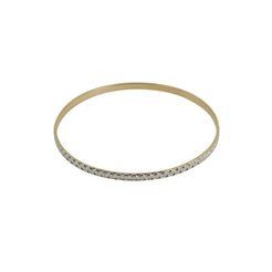 22K Multi Tone Gold Bangles, Set of 6 W/ Circle Textured Design, Size 2.5 - Virani Jewelers
