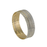 22K Multi Tone Gold Bangles, Set of 6 W/ Circle Textured Design, Size 2.5 - Virani Jewelers |  22K Multi Tone Gold Bangles, Set of 6 W/ Circle Textured Design, Size 2.5 for women. Create an e...