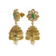 22K Yellow Gold Uncut Diamond Jhumki Earrings W/ 1.77ct Uncut Diamonds, Emeralds, Rubies & Drop Pearls - Virani Jewelers
