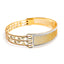 22K Multi Tone Gold Bangle W/ Split Textured Open Design & Openable Band - Virani Jewelers