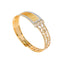 22K Multi Tone Gold Bangle W/ Split Textured Open Design & Openable Band - Virani Jewelers