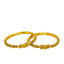 22K  Yellow Gold Bangles Set of 2 W/ Hand Painted Details & Faceted Gold Ball Details - Virani Jewelers